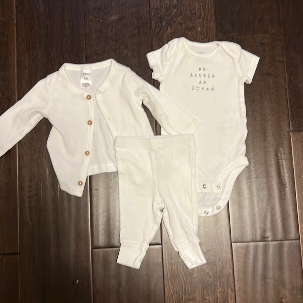 Carters Gender Neutral Precious So Little So Loved 3 piece outfit!